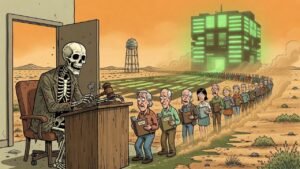 Editorial cartoon: Harlingen's 120-Day Data Center Moratorium Enters Its 847th Day of Public Comment