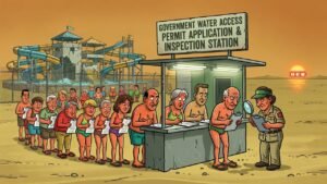 Editorial cartoon: McAllen's $230M Boeye Water Park Will Feature Lazy River, Luxury Cabanas, And Four Separate City Council Votes Before You Can Touch The Water