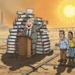 Editorial cartoon: McAllen Industrial Park Must Survive 47 Separate Council Votes, Three Blood Oaths Before First Shovel Touches Dirt
