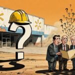 Editorial cartoon: Mystery Company Proposes Data Center, Cold Storage, Empanada Emporium, and Spaceport Inside Old Brownsville Walmart