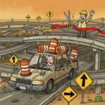 Editorial cartoon: Valley Driver Who Entered Pharr Interchange in 2019 Finally Reaches Harlingen