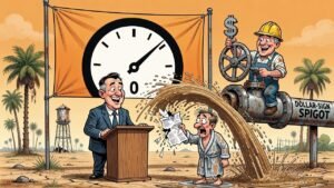 Editorial cartoon: Edinburg Holds the Tax Rate Steady So It Can Raise the Shower Rate Instead