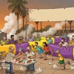 Editorial cartoon: Harlingen Proves All-America Status With Free Hot Dogs, Snow Cones, and Mandatory Laser Tag at Lozano Plaza