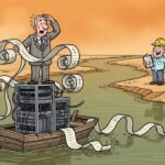 Editorial cartoon: Harlingen Data Center Rules So Airtight Only Legal Site Is a Barge Drifting in the Ship Channel