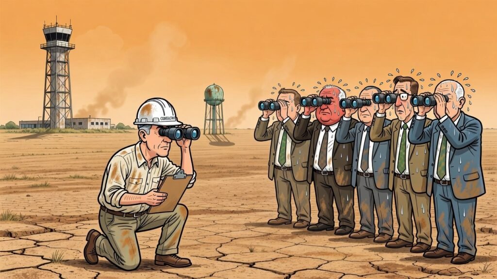 Editorial cartoon: Harlingen Extends Data Center Moratorium So Engineers Can Study Whether Data Centers Are Still Data Centers