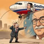 Editorial cartoon: Harlingen Commissioner Warns Painting Over Herb Kelleher Mural Could Cause Southwest Airlines to Forget Where Harlingen Is
