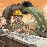 Editorial cartoon: Harlingen WaterWorks Announces It Will Now Charge Residents for Being Behind, Which Is Why It Was Behind