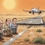 Editorial cartoon: McAllen Airport Runway 985 Days Late, City Now Paying Consultants $1 Million to Watch Paint Dry