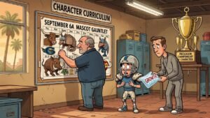 Editorial cartoon: Sharyland Pioneer Proudly Unveils Schedule Of Deliberate Preseason Beatings It Is Calling Character