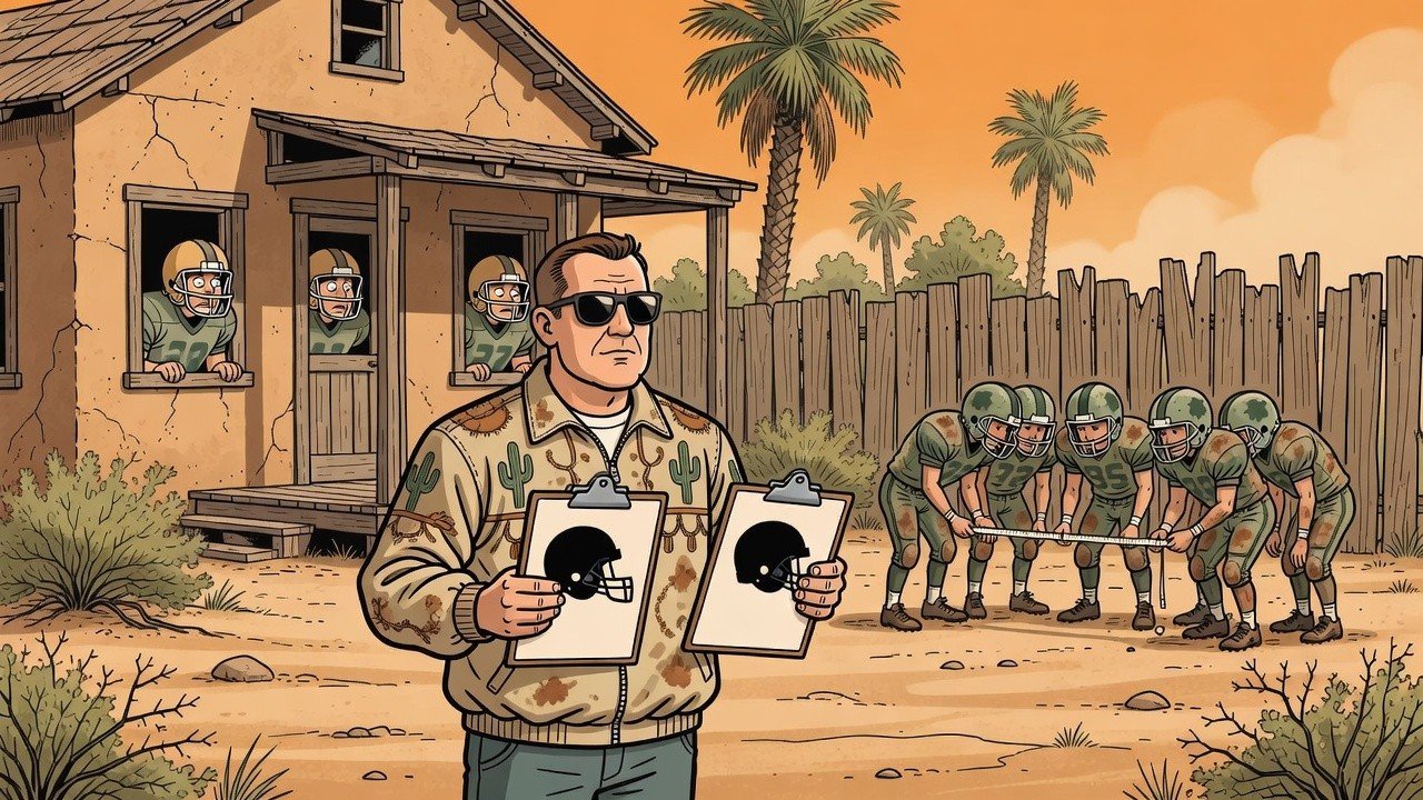 Editorial cartoon: UTRGV Protects This House By Refusing to Name a Quarterback, Then Using Two Anyway