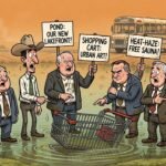 Editorial cartoon: Valley Mayors Spend Six Hours Agreeing to Get on Same Page, Accidentally Produce 14 Different Pages