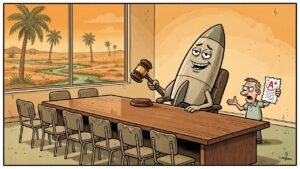 Editorial cartoon: Brownsville Finally Forms Data Center Watchdog, Immediately Asks SpaceX If It Wants The Chair