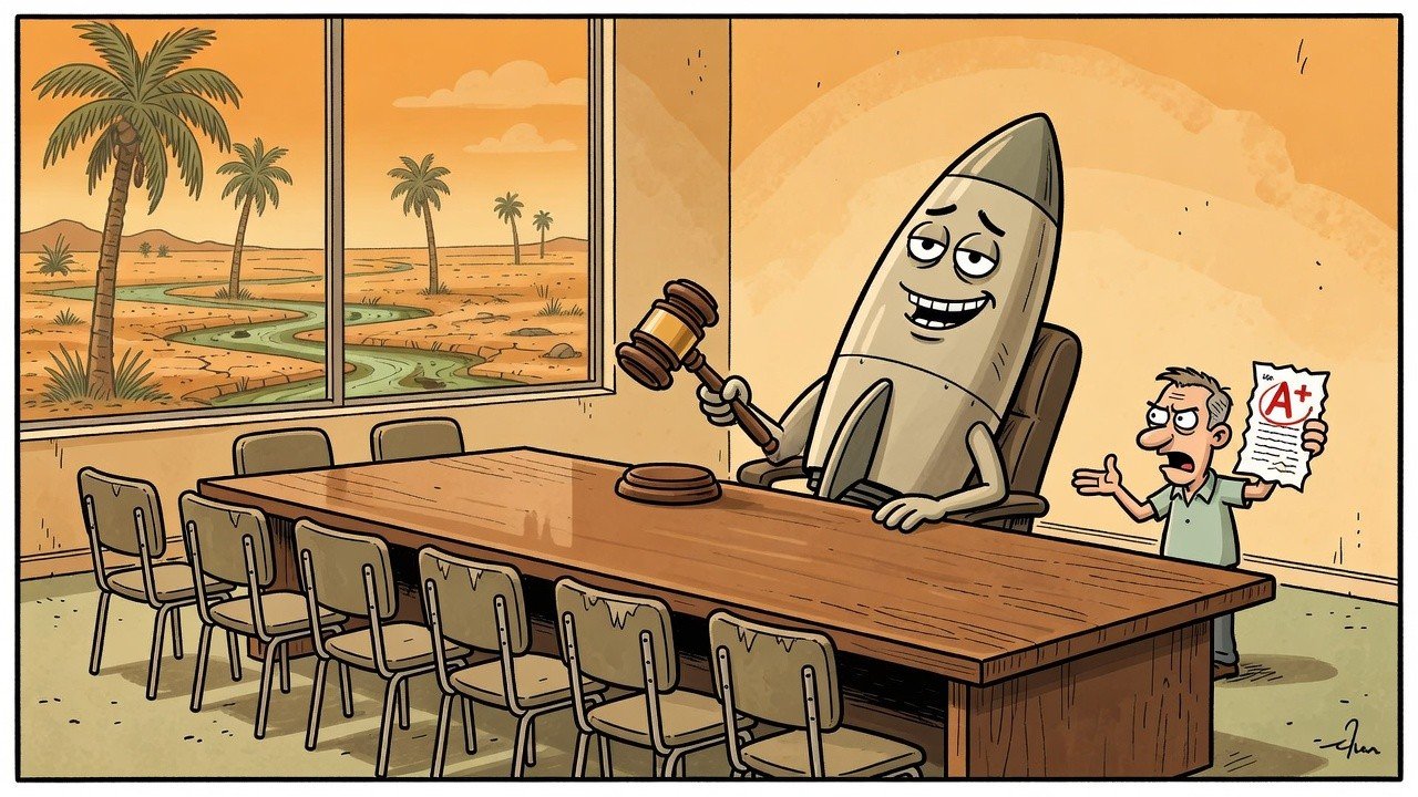Editorial cartoon: Brownsville Finally Forms Data Center Watchdog, Immediately Asks SpaceX If It Wants The Chair