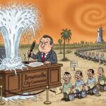 Editorial cartoon: Brownsville Discovers Water Flows Faster When You Write 'SpaceX' on the Permit