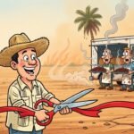 Editorial cartoon: Frontera Fest Opens Right On Time As Empty Harlingen Lot With Scheduled Refund Hours