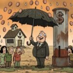 Editorial cartoon: Harlingen CISD Unveils Rain-Activated 'Disaster Penny' Tax That Charges Parents Per Drop