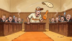 Editorial cartoon: Hidalgo County Judge Bets Courthouse Wardrobe So 956 Can Dress 210 Like a Mascot