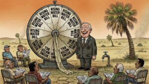 Editorial cartoon: McAllen Unveils Revolutionary Bidding Process Where Every Bid Wins A Rate Hike