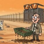 Editorial cartoon: Rio Hondo Learns of 1,800-Acre AI Campus From the Fence That Got There First