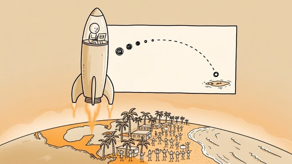 Editorial cartoon: Starship Reaches Orbit, Emails Brownsville Herald by 10 That Chile Is Off