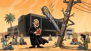 Editorial cartoon: UTRGV Edinburg Cancels Classes So Students Can Experience Real-World Power Outage Training
