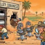 Editorial cartoon: UTRGV Turns The Monitor Newsroom Into an Eye School So the Valley Can Finally Read the Fine Print