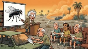 Editorial cartoon: UTRGV Will Brief Edinburg on the Screwworm, Once Everybody Finds Parking