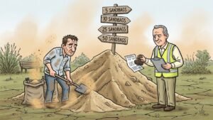Editorial cartoon: Valley Cities Generously Offer Sandbags, Provided You Bring Shovel, Utility Bill, and Own Arms