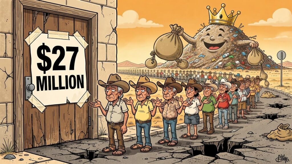 Editorial cartoon: Brownsville Posts $27 Million Notice So Residents Can Practice Not Voting