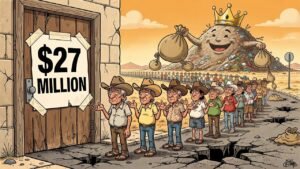 Editorial cartoon: Brownsville Posts $27 Million Notice So Residents Can Practice Not Voting