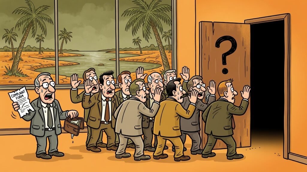 Editorial cartoon: Brownsville Task Force Sworn In, Immediately Convenes Secret Meeting on Whether It Exists