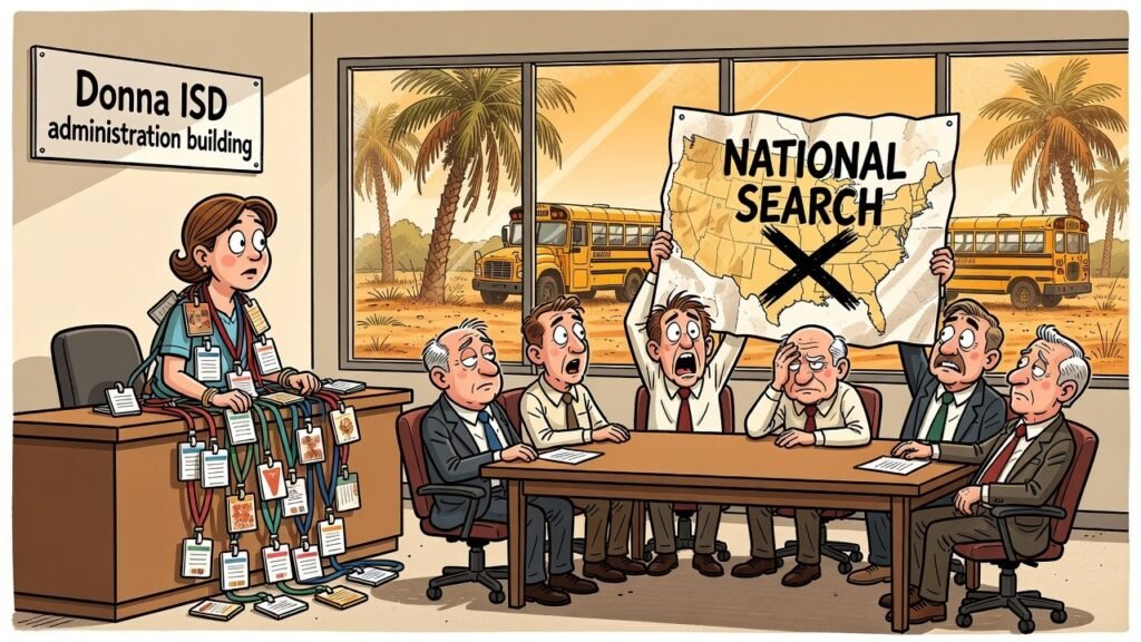 Editorial cartoon: Donna ISD Pays $280,000 to Confirm the Paraprofessional Never Left the Building