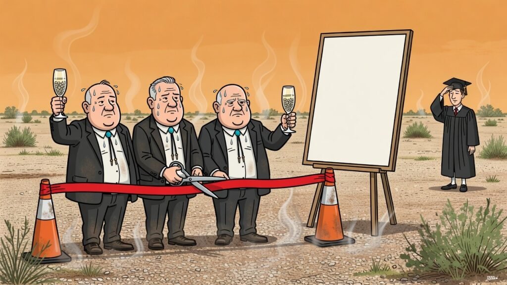 Editorial cartoon: Edinburg Officially Reopens Brewery That Is Still a Gravel Lot on McIntyre