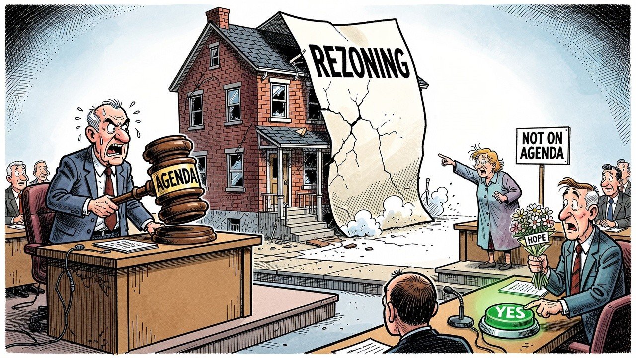 Editorial cartoon: McAllen Approves Duplex By Ruling Meeting Was Never About the Duplex