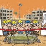 Editorial cartoon: San Benito Officially Jump-Starts Pool Project By Hiring Firm To List Everything A Pool Contains