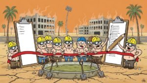 Editorial cartoon: San Benito Officially Jump-Starts Pool Project By Hiring Firm To List Everything A Pool Contains